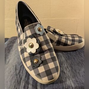 Michael Kors Keaton Floral Gingham Check Slip-On Sneakers